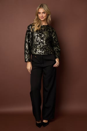 Jacquard Balloon Sleeve Jacket h5 Picture7